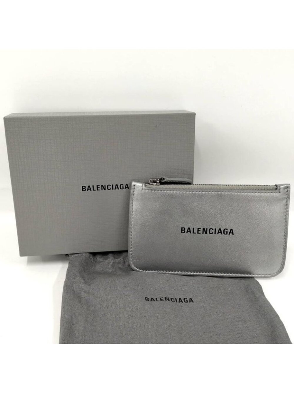 Balenciaga Coin Case Fragment Leather Silver - Picture 8 of 8